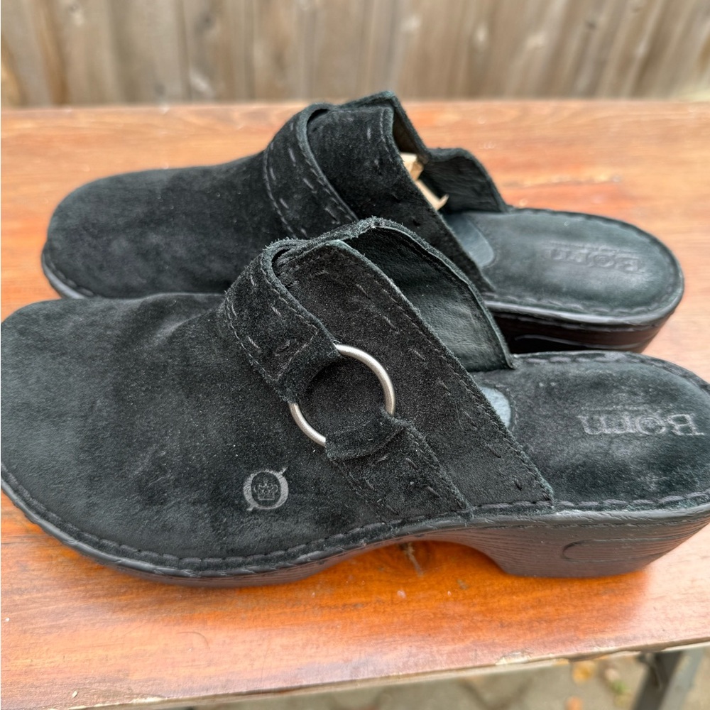 Born Women's Black Suede Clogs- Size 7